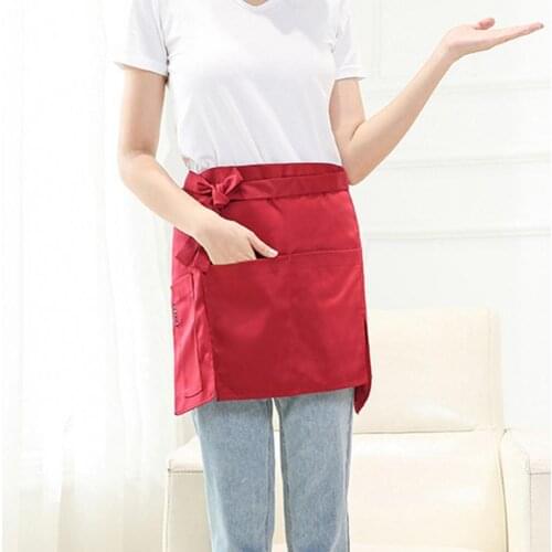 Short Half Apron Waist Apron Creative Fashion Soft Pub Apron with Front Pocket Cooking Apron for Kitchen Women Waitress