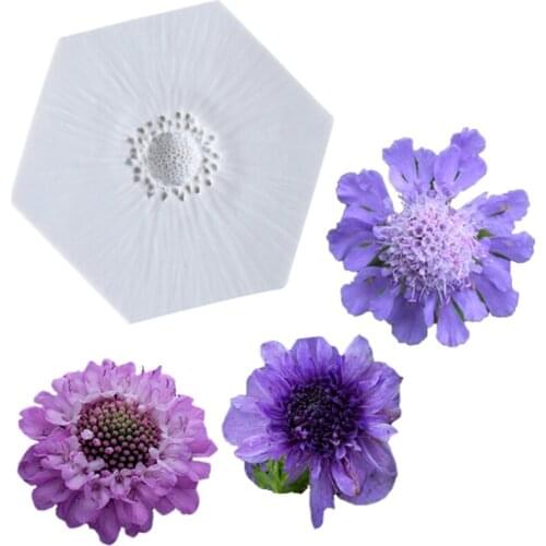 Scabiosa Stamen Molds Fondant Cakes Decorating Tool Silicone Molds Sugarcraft Chocolate Baking Tools For Cakes Gumpaste Form
