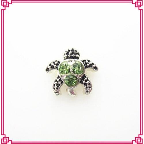 Hot selling crystal turtle floating charms living glass floating memory locket