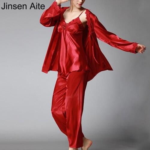 Jinsen Aite Women's Silk Pajamas