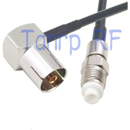50CM Pigtail coaxial jumper RG174 extension cable 20in TV female right angle 90 degree to FME female jack RF connector adapter