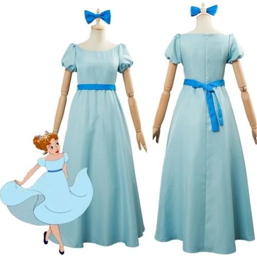 Movie PeterPan Peter Pan Wendy Cosplay Costume Women Girls Long Dress Halloween Carnival Costumes Custom Made