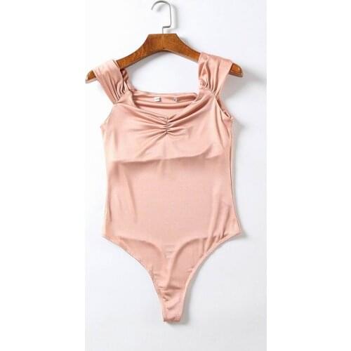 2018 Summer New Fashion Women Sexy Pure Color Stretch Body Vest Lady Slim V Collar Conjoined Clothes Bodysuits Playsuit Overalls