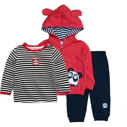 Fashion Baby Boy Clothing Sets Toddler Boys Cotton long sleeve bodysuits +pants+ coat Sports Suit Tracksuit Set Infant Outfits