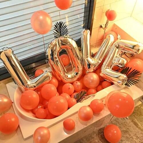 10inch Coral Pink White Helium Latex Balloons With Love Letter Balloon Set Birthday Wedding Valentines Day Decoration Supplies