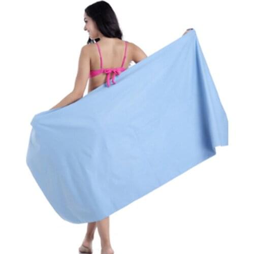 Plain Bath Towel Net Bag Quick-drying Beach Towel Double-sided Fleece Adult Children Bath Towel Sweat Towel For Outdoor Sports