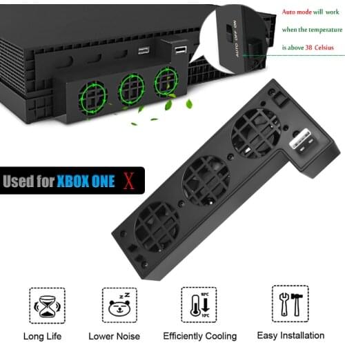 Super Cooling Fan Cooler for XBOX ONE X , External Speed Cooling Fan with Extra USB Port for Microsoft XBox One X Console