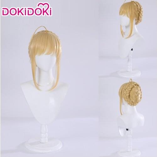 DokiDoki-R Game Cosplay Wig Fate Grand Order Lancer Artoria Pendragon Wig Women Fate Grand Order Artoria Cosplay Wig