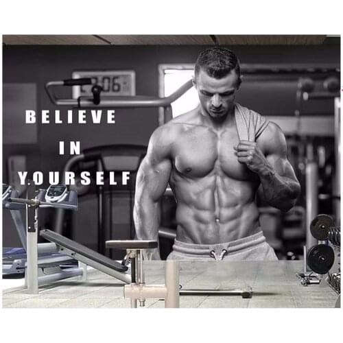 Custom photo 3d wallpaper Fitness men and women muscles exercise wall decor living room 3d wall murals wallpaper for walls 3 d
