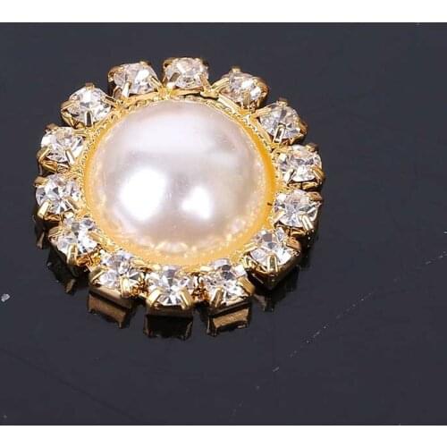 2019New 10Pcs Gold Round 18mm Rhinestones button for DIY hair accessories or phone case decoraiton DT06