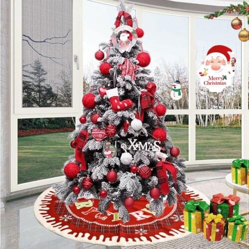 Christmas Decorations Christmas Tree Skirt Cartoon Printed Tree Skirt Creative Bottom Dress Atmosphere Layout