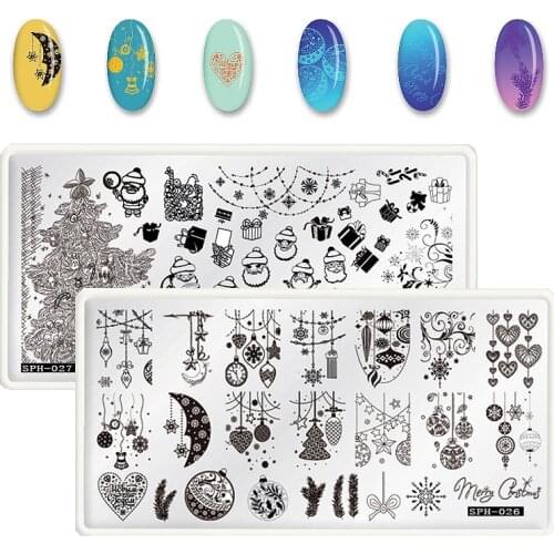 1PCS Christmas Nail Stamping Plates Template Halloween Pattern Nail Art Stamp Stamping Image Plate Manicure Stencil Nails Tool