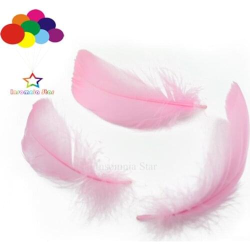 Diy 100 Pcs/Lot Pink Goose Feather 4-7cm 1-2 Inch Stage Props Dream Catcher Carnival Headress Mask Crafts Decoration
