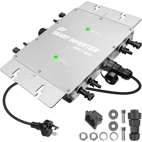 CE Certification IP65 1400W MPPT On Grid Micro Solar Inverter, 22-50VDC to 80-280VAC, workable for 4x350W 400W solar panel