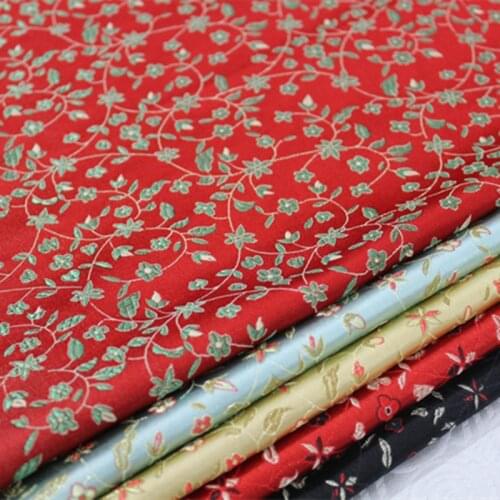 CF101 1 Yard Florals Chinese Traditional Silk Jacquard Brocade Fabric For Couples' Wedding Dress Costumes Clothing DIY Fabric