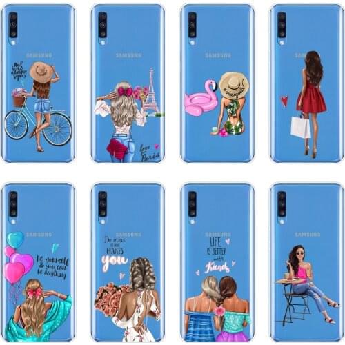 Phone Case Silicone For Samsung Galaxy A10 A20 A30 A40 Black Girl girly Pretty Back Cover For Samsung Galaxy A50 A60 A70 A80