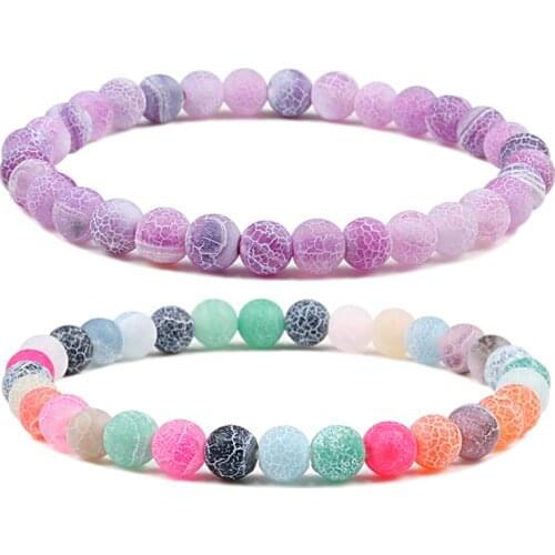 Weathered Stone Bracelets for Women Men Elastic Classic 6mm Natural Beads Chakra Bracelet Charm Prayer Jewelry Bileklik Pulseras