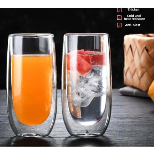 Double Wall Glass Cup Water Espresso Heat-resistant Coffee Cup Set Handmade Beer Mug Tea glass Water Milk Glass Cup Drinkware