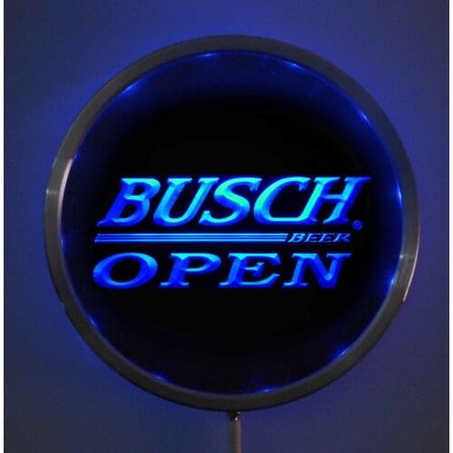 Rs-0045 Busch OPEN LED Neon Light Round Signss 25cm/ 10 Inch - Bar Signs with RGB Multi-Color Remote Wireless Control Function