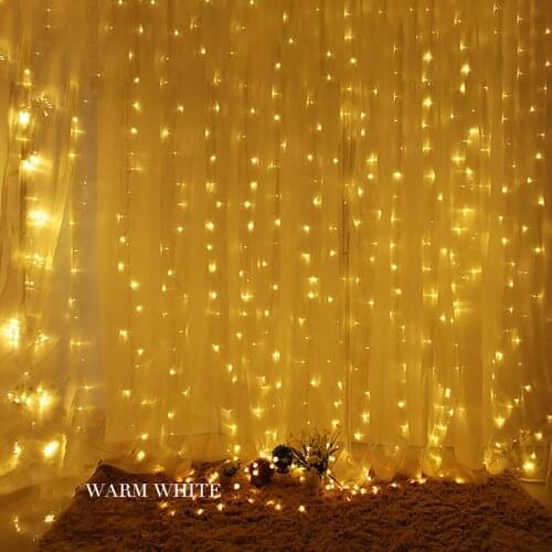 3*3 m LED Curtain Lights Icicle Lights Holiday Decoration Flash Fairy Garland String Light For Wedding/Party/Curtain/Garden