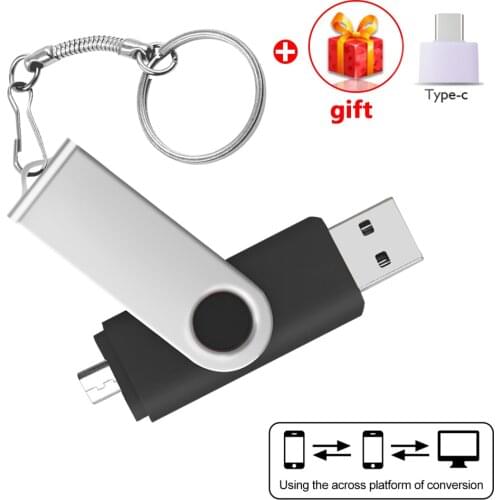 Keychain OTG Usb Flash Drives 32GB 16GB Pen Drive 128GB Type C Pendrive 64GB otg 3 IN 1 Memoria Usb 2.0 U Stick 8GB 4GB Cle Usb