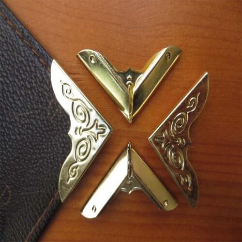 Yellow Book Scrapbooking Albums Menus Corner Protectors Metal Corners For Books,Antique Protector,Pattern Carved,30*30mm,15PCs