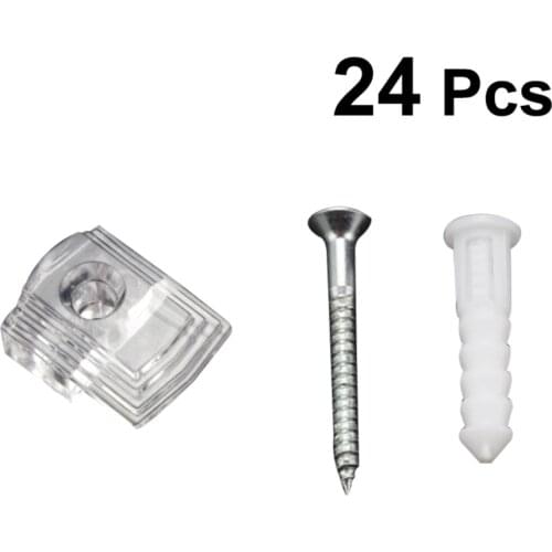 24pcs Clips for Wall Clear Mirror Holder Clip Screw and Anchor Mount Modern Mirror Hanging Kit for Wardrobe (Type)
