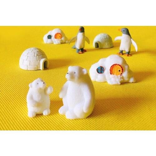 10 Pcs/pvc penguin/fantasy miniatures/lovely animals/fairy garden gnome/moss terrarium decor/crafts/bonsai/figurine/diy supplies