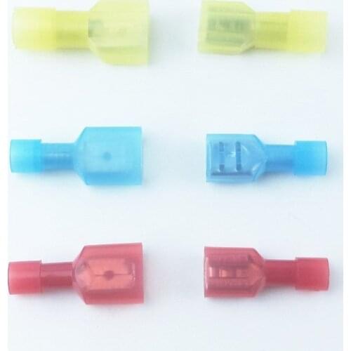 100PCS 50set transparent Blue Fully Insulated Spade Electrical Crimp Connectors- Mixed Male & Female