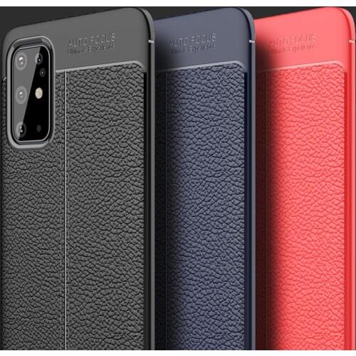 30pcs Litchi Silicone Cover TPU Shockproof Armor Case For Samsung Galaxy S21 Plus S20 FE Note 20 Ultra A02S A12 A32 A42 A52 A72
