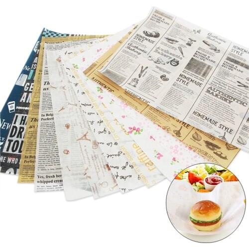 50/100pcs/pack Disposable Anti-oil Waxed Paper Fast Food Packing Tool Hamburger Sandwich Greaseproof Papers One-off Supplies