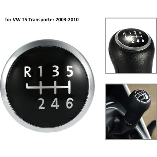 6 Speed Gear Knob Badge Emblem Cap Knob Cover Replacement for VW T5 Transporter 2003-2010
