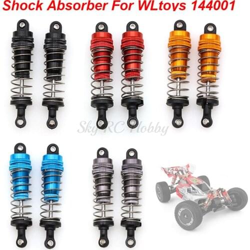 2PCS Aluminum Metal Front & Rear Shock Absorber For 1/14 1:14 WLtoy 144001 RC Car Crawler Short Course Truck Upgrad Part