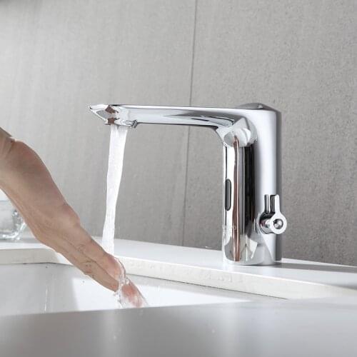 Basin Faucets Sensor Automatic infrared Bathroom Sink Faucet Touchless Inductive Electric Deck Toilet Wash Mixer Water Tap