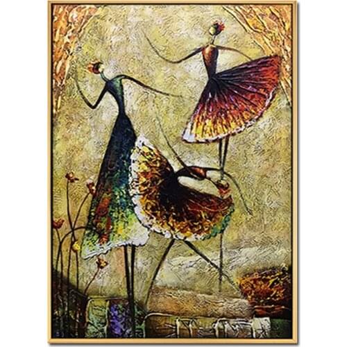 Ballet Dancing Girls Modern abstract 100% Hand Painted Oil Paintings on Canvas Wall Art Work for Living Room Home Decor no frame