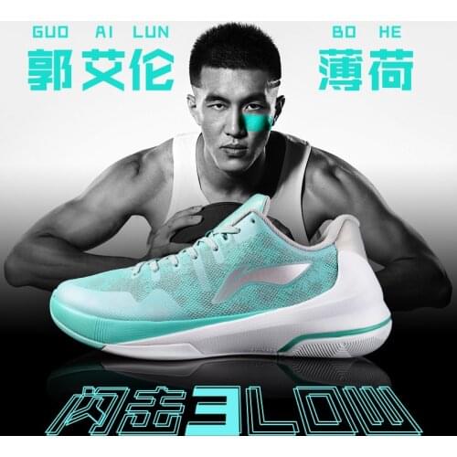 Li-Ning Men Speed 3M Low Basketball Shoes Mint Color Reflective Bounse Comfortable Breathable Sneakers Abap127