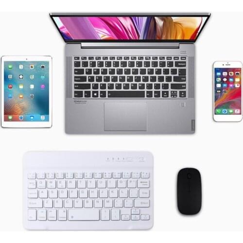 7.9" Mini Slim Bluetooth3.0 Wireless Portable Keyboard Built-in Battery Rechargeable Chocolate Keycap for PC Laptop Phon