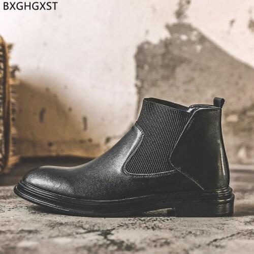 Black Ankle Boots for Men Male Outdoor Shoes Man Winter Boots for Man 2021 Leather Boots Men Luxury Designer Shoes Chaussure
