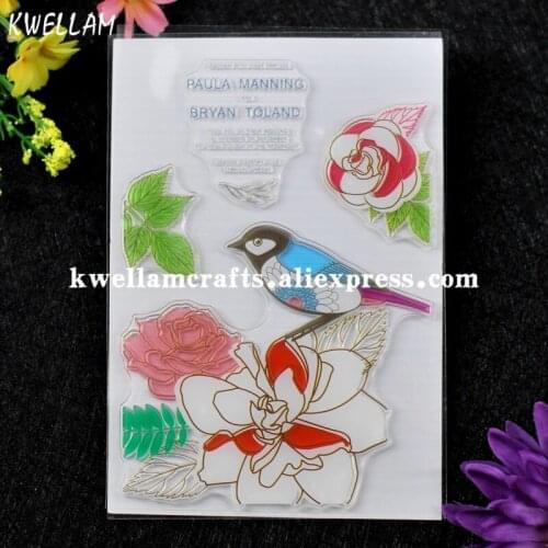 Flowers Bird Leaves Scrapbook DIY photo cards rubber stamp clear stamp transparent stamp KW7072358