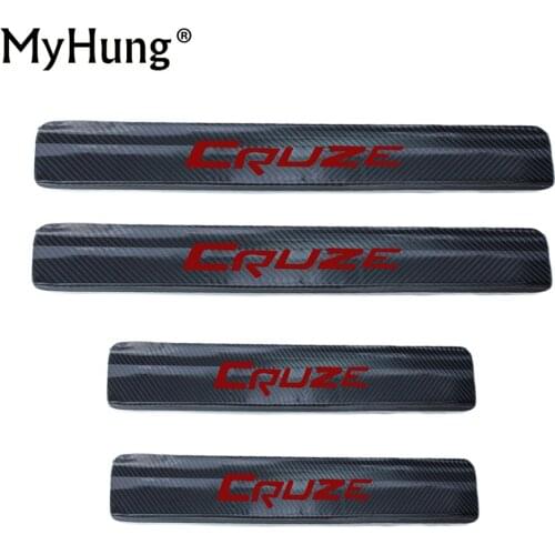 For Chevrolet Chevy Cruze Sedan Hatchback 2009-2015 Anti-Wear Stickers car-styling Carbon Fibre Scuff Plate Door Sill