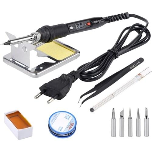 Electric Soldering Iron 110V 220V 80W Temperature Adjustable LCD Welding Solder Iron Kit Home Repair Soldering Iron Tools