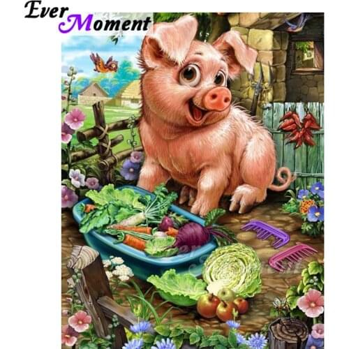 Ever Moment Diamond Painting Handmade Pig Vegetable Hobby Picture Of Rhinestone 5D DIY Diamond Embroidery Artwork ASF1658