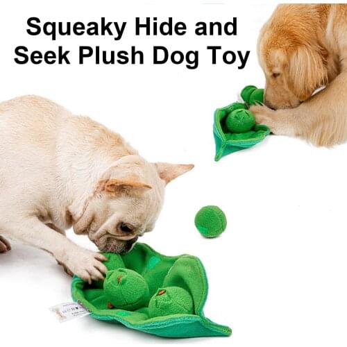 Pea Sniffing Dog Toy IQ Puzzle Ball Consumes Energy, Teething Stick Plush Sound-relieving Pet Toy