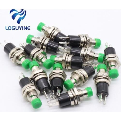 IMC Hot 10Pcs Green Cap SPST Momentary Mini Pushbutton Switch DC 50V 0.3A