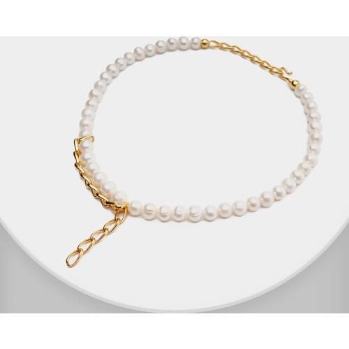 J33 amorita boutique choker natural pearl gold chain design fashion trendy necklace