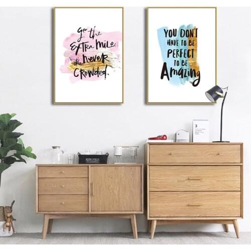 Minimalist Inspirational Canvas Painting Modern Living Room Home Decoration Inspirational Quotes Wall Art Poster Words