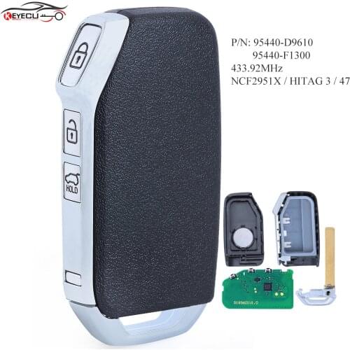 KEYECU Smart Remote Key Fob 433.92MHz NCF2951X / HITAG 3 / 47 Chip for Kia Sportage P/N: 95440-D9610 / 95440-F1300