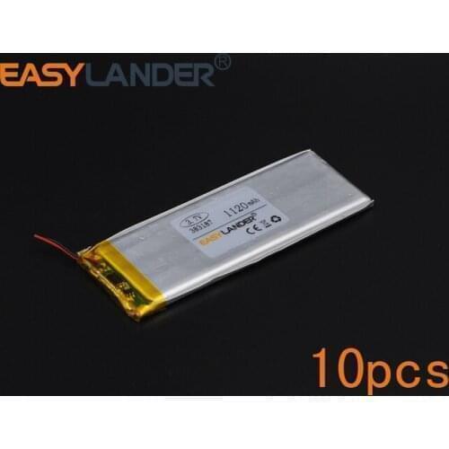 10pcs 3.7V 1120mAh Polymer Li-ion Battery For mobile electronic part DIY Speaker Flash lighting Oticon Streamer safety 383187