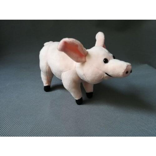 Lovely cartoon pink pig soft doll about 17cm standing pig plush toy Christmas gift h2075