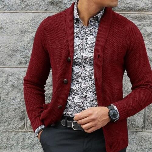 2021 Mens Cardigan Single-Breasted Sweater Youth Outdoor Casual Sweater